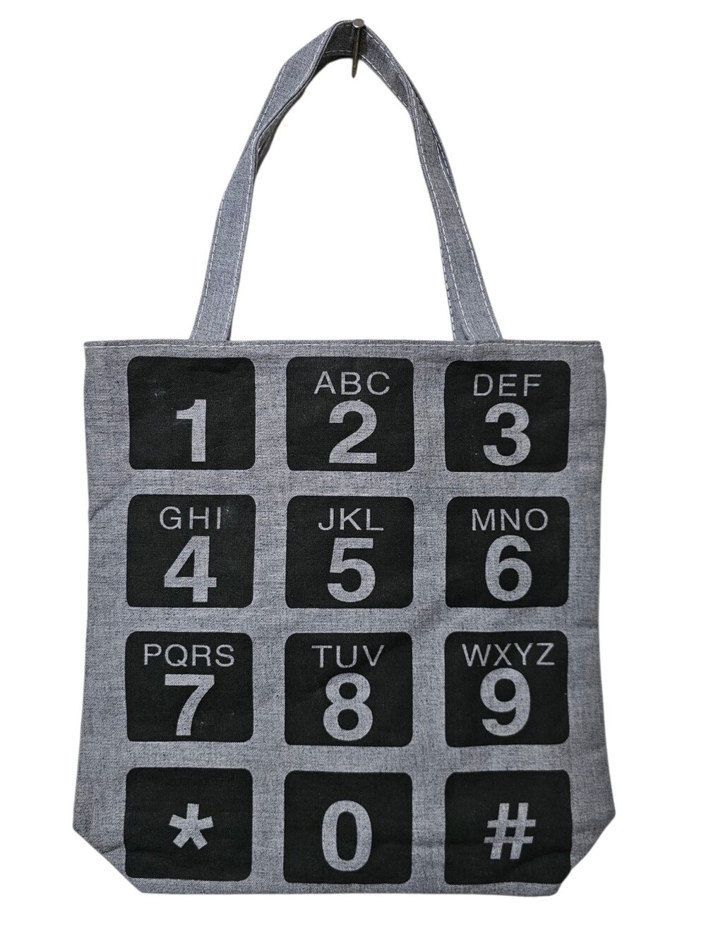 Gray Phone Keypad Tote